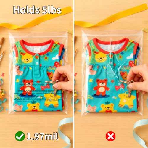 MFLABEL 400-Count Poly Bag Combo Pack (6x9,8x10,9x12,11x14) | Safety-Sealed Clear Plastic Bags with 3-Language Warnings + Hanging Holes | Industrial Strength Shipping Supplies