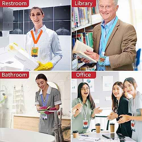 48 Pieces Hero Text Passes Set: 24 Pieces Passes and 24 Pieces Lanyards School Passes Set Hall Pass Restroom Pass Bathroom Pass Nurse Pass Library Pass Office Pass Girl Pass Boy Pass(Hero)