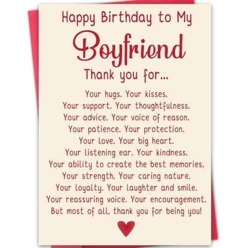 Happy Birthday Card & Gifts for Boyfriend,Funny Birthday Card for Boyfriend,Romantic Birthday Gifts for BF,Happy Bday Card