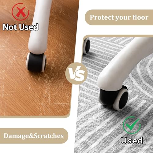 Chakme 45x60 Grey Ink Office Chair Mat for Hardwood Floors, Nonslip Computer Desk Protector