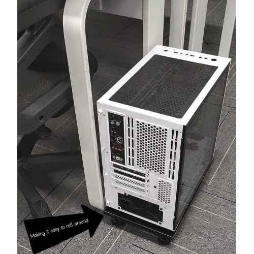 PC Stand for floor Computer Tower Stand With Wheels - CPU Holder for Under Desk