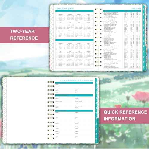 2026 Planner - 2026 Planner Weekly and Monthly, JAN 2026 - DEC 2026, Weekly And Monthly Planner 2026 with 12-Month Tabs, 6.3" x 8.4", Planner/Calendar 2026 with Hardcover, Back Pocket,Twin-Wire Binding, Thick Papers, Beautiful Flowers