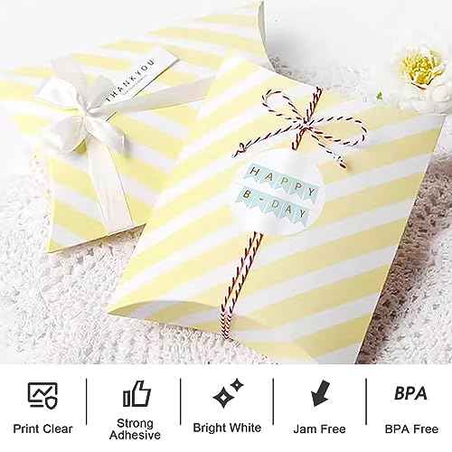 MaxGear 2" Round Sticker Labels, for Inkjet or Laser Printer, Matte White Printable Labels Sheets, Strong Adhesive, Dries Quickly, Holds Ink Well, 30 Sheets, 360 Pcs