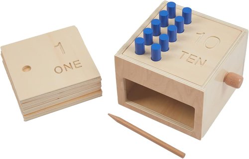 Adena Montessori Toys Wooden Counting Peg Game - Educational Toddler Toy for Early Math Skills | Learn 1-10