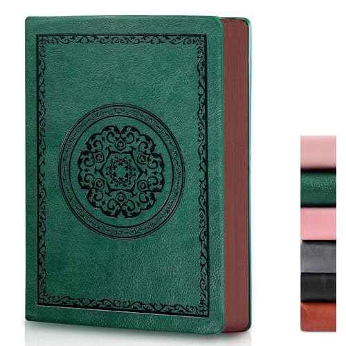 2026 Leather Vintage Journal Notebook,300 Pages,Leather Softcover Lined Journal Notebooks for Women Men,Notebook Journals for Writing Travel,Business,Office,5.7'' X 8.3'',Green