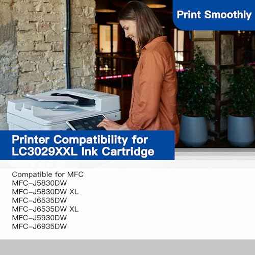 LC3029XXL Ink Cartridges LC30295PK Super High Yield Compatible for Brother LC3029 Ink Cartridges LC3029XXL MFC-J5830DW MFC-J5830DWXL MFC-J5930DW MFC-J6535DW Printer, 5 Pack Cyan Black Magenta Yellow