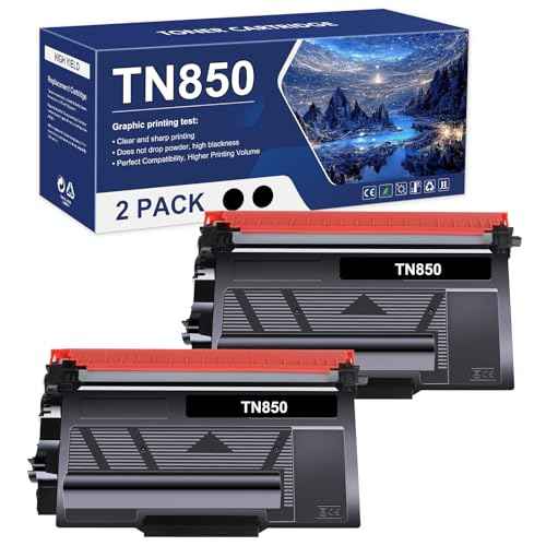TN-850 TN850 TN820 High Yield Toner Cartridge Replacement for Brother TN850 TN-820/TN-850 TN 850 820 HL-L6200DW MFC-L5850DW MFC-L5700DW HL-L5200DW MFC-L5900DW Printer New Version 2-Pack
