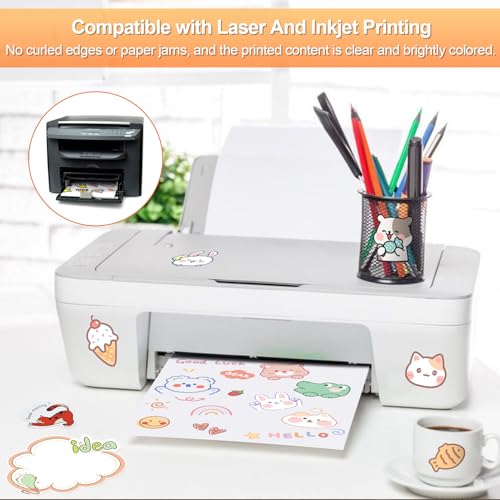 Joyberg 8.5''x11'' Printable Sticker Paper for Inkjet & Laser Printers, 40 Sheets - Matte Full Sheet Labels