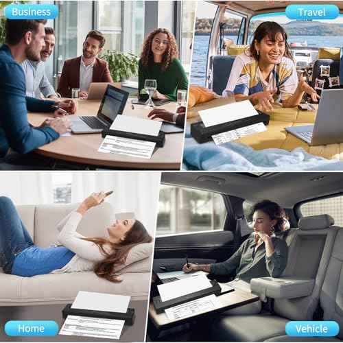 Portable Printers Wireless for Travel,300 DPI Thermal Bluetooth Inkless Mini Printer Compatible with Android,iOS&Laptop,Support 8.5" X 11" US Letter