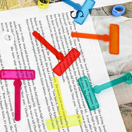 Reading Guid Strip,14 Pcs Colorful Dyslexia Tools Finger Guided Reading Strips with Finger Rings ADHD Finger Trackers Reading Trackers Reading Tools
