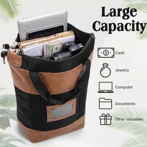 Hsei 1 Pcs Heavy Duty Locking Courier Bag with Keys, 16x18x7 Inches Nylon Deposit Bag - Security & Storage