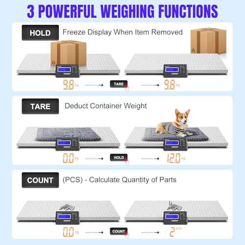 Precision Large Dog Scale - 1100lb x 0.2lb Large Breed Animal Livestock Weight Scale, Pet Scale Non-Slip Stainless Steel Platform for Dogs (Non-Slip Platform)