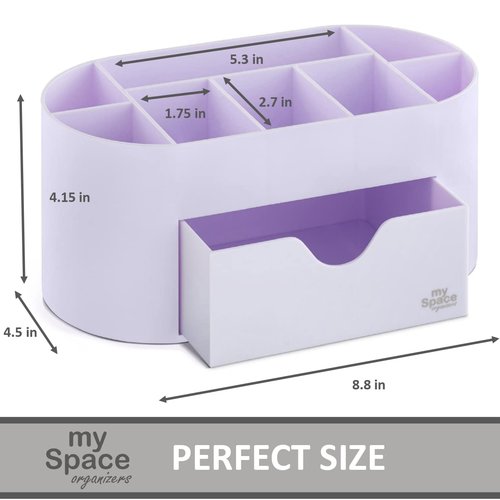 Lavender Desk Organizer for Office Supplies and Desk Accessories - Pen Holder Desktop Organization for Room College Dorm Home School (White Lavender)