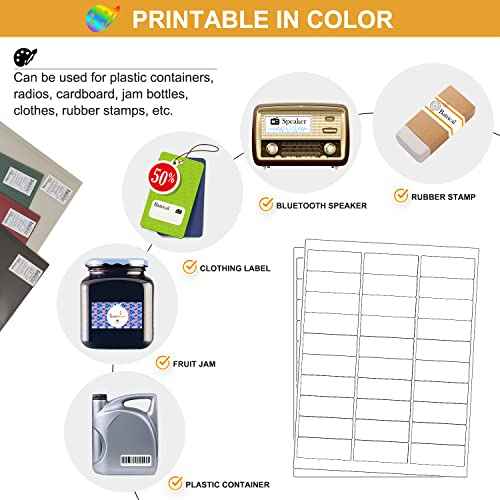1" x 2-5/8" Address Labels 900 Labels Sticker Paper for Laser/Ink Jet Printer mailing Labels 8.5"¡¿11" White 30 per Sheet