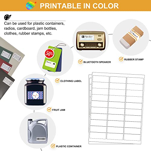Batrical 1" x 2-5/8" Address Labels 900 Labels, 30 Sheets, Laser & Inkjet Compatible