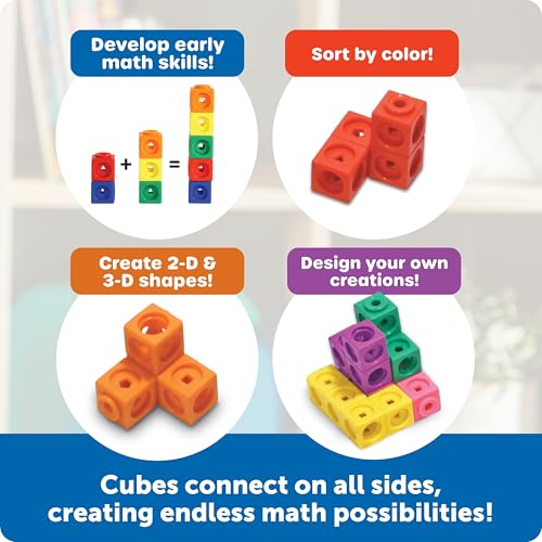 MathLink Cubes Set of 100 Educational STEM Math Manipulatives for Kids