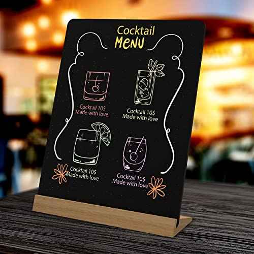 NEWNEWSHOW 8.7x12 Inch Tabletop Chalkboard with Wood Holder 1 Pack