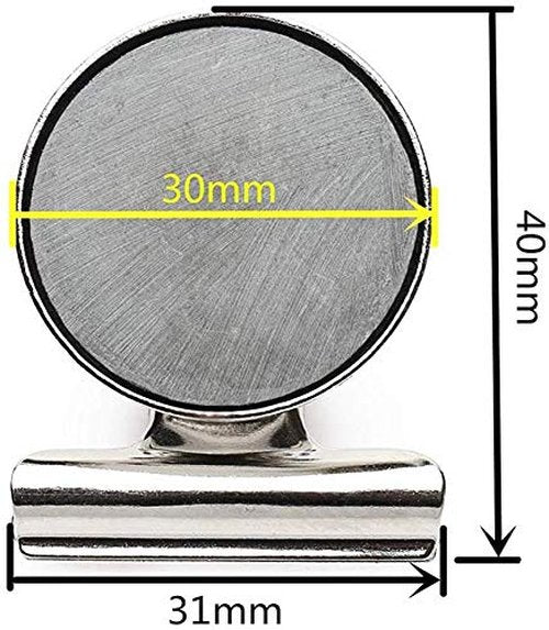 VNDUEEY 20 Pack Fridge Magnets Refrigerator Magnets Strong Magnetic Clips, Magnet Clips Heavy Duty, Whiteboard Magnet Magnetic Paper Clips for Home, School, Office, Teaching, Locker (Silver)