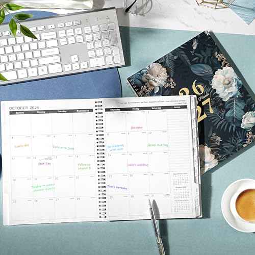 2026-2027 Monthly Planner - 2 Year Monthly Planner 2026-2027, Jan 2026 - Dec 2027, 9" x 11", 2 Year Calendar Planner, Months Tabs, Twin-Wire Binding, Two-Side Pocket, Thick Paper, Holidays & Note Section