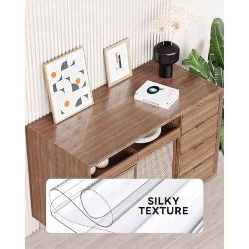 Oterri Clear Writing Desk Pad, 36¡¯¡¯x60¡± Heat Resistant Waterproof PVC Round Edge Durable Desk Protect Mat, Anti-Static Writing Mat Table Protector