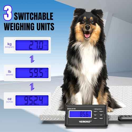 Precision Large Dog Scale - 1100lb x 0.2lb Large Breed Animal Livestock Weight Scale, Pet Scale Non-Slip Stainless Steel Platform for Dogs (Non-Slip Platform)