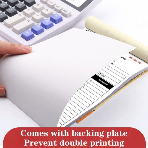 Custom Invoice Form with Your Company Name,Personalized Carbonless Sales Invoice Books Small Business Add Address,Phone and Number (Invoice-A+Logo, 2-Part [White/Yellow])