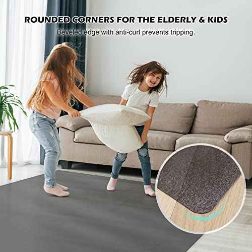 SALLOUS Chair Mat for Hard Floors, 63" x 51" Non-Slip Vinyl Chair Mat for Hardwood Floor, Multi-Purpose Hard Floor Protector Desk Mat for Home Office (Translucent Black)