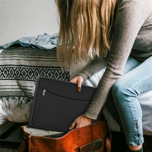 Ampoock 14 Inch Laptop Sleeve Case Black Shockproof Protective Bag