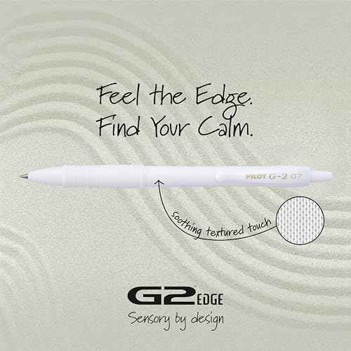 PILOT G2 Premium Gel Roller Pens, Edge White Pen, Sensory Writing Experience, Fine Point 0.7 mm, 8ct Box - Ideal for School, Journaling & Office Writing