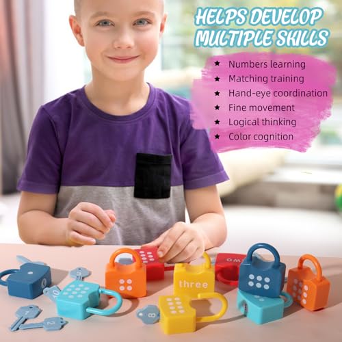 Dinhon Montessori Digital Lock Key Toy for Kids 3-5 Years - Learning Game