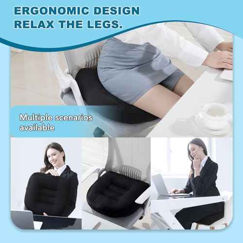 Office Chair Cushions for Back and Butt, Ergonomic Chair/Seat Cushion for Long Sitting, Sitting Pillow for Automobile, Wheelchair, Computer, Office Chair Hip Support Black
