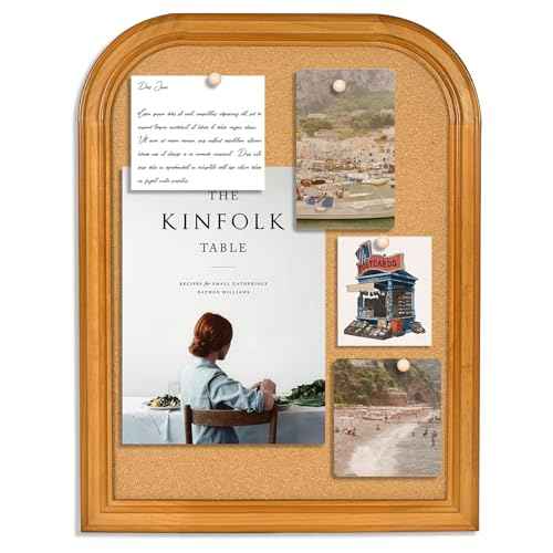 Cork Board for Walls, 17X13 inches Bulletin Board with Frame, Decorative Hanging Pin Board Vision Board Message Board for Office School Home Decor(2R&2S,4333,1p)