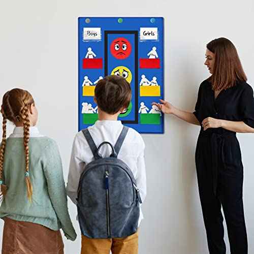Panelee Classroom Behavior Chart Stoplight Behavior Pocket Chart for Kids Classroom Management Tools Behavioral Learning Tool with Blank Student Paper Cutouts(43 Pieces)