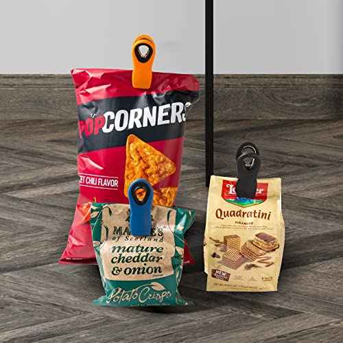 Chip Clips Magnetic Bread Bag Food Package Clips with Silicone Textured Mouth, 10 Pieces in 5 Colors