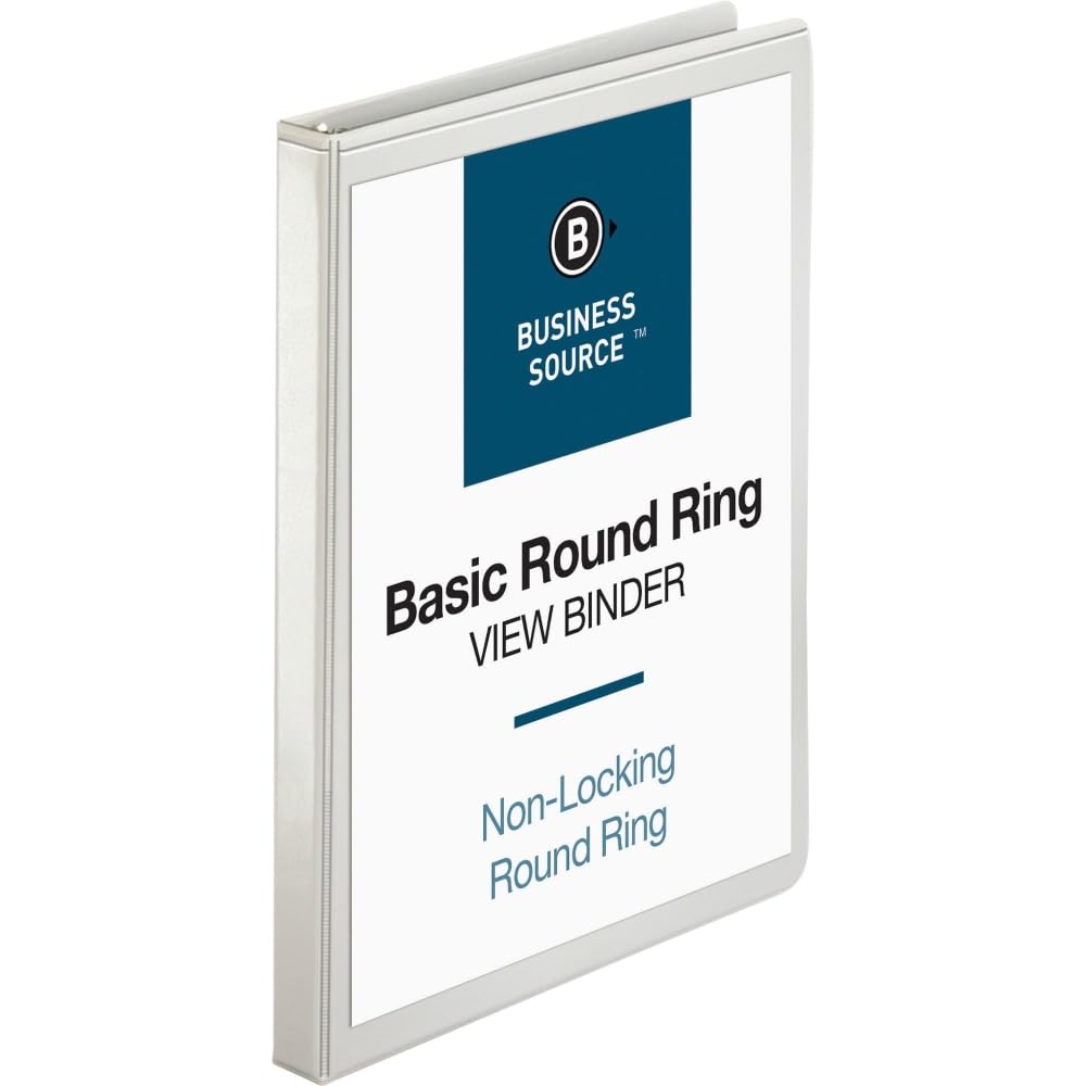 Business Source 1/2" Round-Ring View Binder