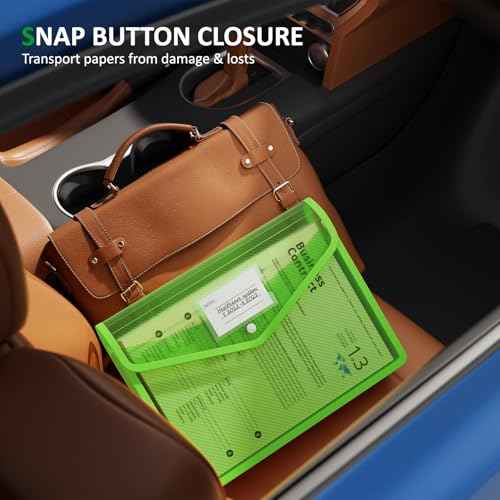 ThinkTex Plastic Expanding File Folder, Transparent envelopes with Snap Closure,No Dividers,Large Capacity,Document Organizer for Receipts, Bills&Taxes,Letter/A4 Size for School/Office/Home-3 Pack