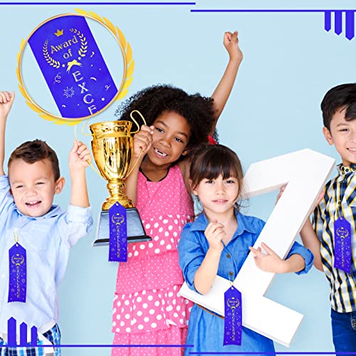 Award of Excellence Ribbons Award Prize Achievement Ribbon with Event Card and Rope for Kids Competition, Sports Event, Contests, School, Office Team(200 Pieces)