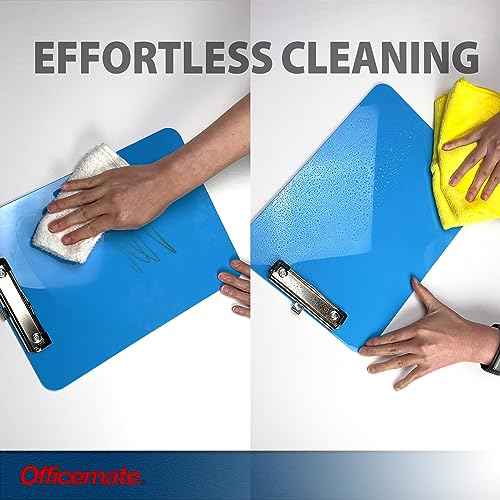 Officemate Plastic Clipboard, Letter Size, Arctic Blue (83048) (Pack of 12)