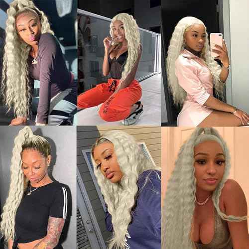 #88 Platinum Blonde Bundles Human Hair Water Wave Bundles 16 16 16 Inch Platinum Blonde Water Wave Bundle Unprocessed Brazilian Virgin Weave Hair 3 Bundle 50 Gram Per Bundle