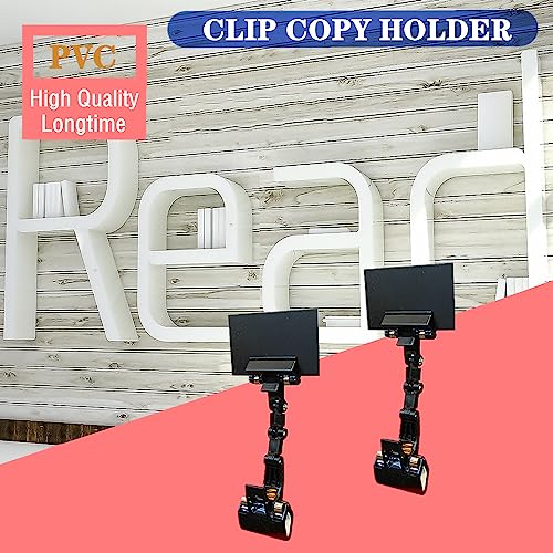 4 Pack Document Holder Clips for Typing & Office Use - Adjustable Paper Clips