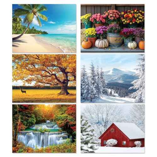 Current 2026 Seasons Wall Calendar, 12-Inch x 9-Inch Size Closed, 18-Inch Size Open, Large Bookstore-Quality, Spiral-Bound Hanging Monthly Wall Calendars for Kitchen & Office