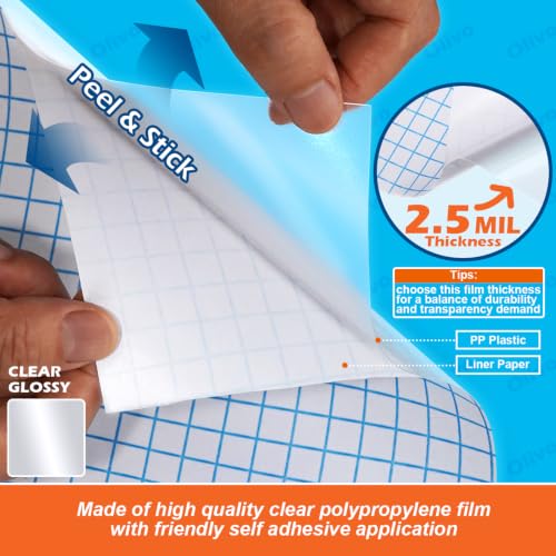 Olivo Clear Glossy Contact Paper Roll 17.5in x 10ft Peel & Stick for Crafts & Books