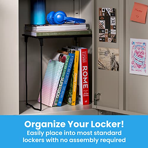 LockerMate Black Stac-A-Shelf Stackable Locker Shelf - Extra Tall 12", Pack of 1