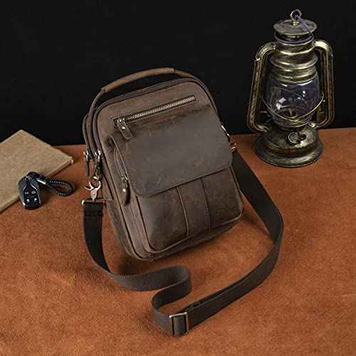 Mens Genuine Leather Sling Messenger Shoulder Cross body Satchel Bag Handle Tote Business Briefcase Portfolio