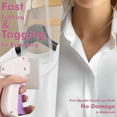 2-in-1 Stitch Gun for Colthes & Tagging Gun for Clothing£¬Stitchy Quick Clothes Fixer with 5000pcs Fasteners£¨4000 5mm Black/White Sewing + 1000 45mm Tagging) & 6 Needles£¨White)