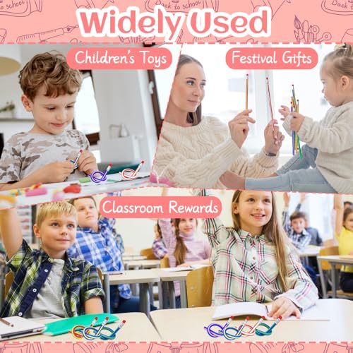 OJYUDD 35 Pack Flexible Soft Colorful Stripe Pencils with Erasers for Kids & Students