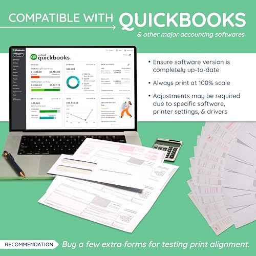 W2 Bundle with TaxRight 2025 Software, 50 W-2 6 Part Tax Forms for Employees, QuickBooks Compatible Laser Forms, Includes 2025 TaxRight Software Download and 50 Self Seal Envelopes