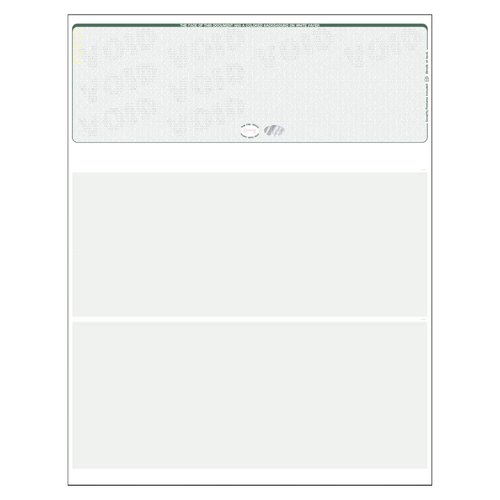 Voqado Blank Hologram Top Computer Checks, Blank Top Hologram Laser Checks with Perforated Vouchers (250 Single Checks, Green)