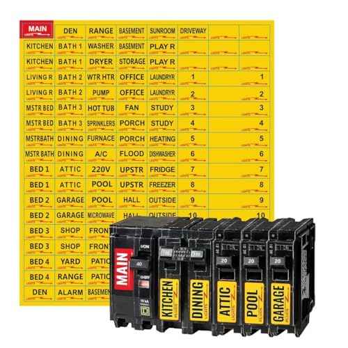 Premium Durable Circuit Breaker Labels, Electrial Panel Labels,129 Waterproof Fuse Box Stickers, Easy to Read and Install (Yellow, 1)