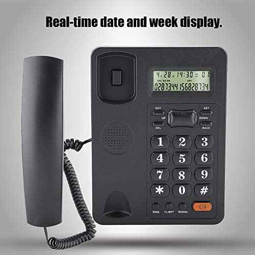 lINE Desk Telephone with Caller ID Display, for Home and Office, Black
